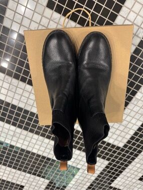 gentle souls Black Leather Chelsea Ankle Boots